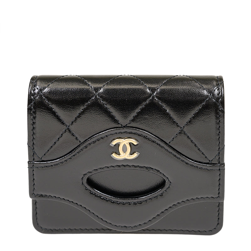 Chanel Short Button Wallet AP3654CBLKGP 854