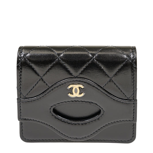 Chanel Short Button Wallet AP3654CBLKGP 854