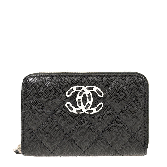 Chanel Short Zipper Wallet AP3716CBLKWHTSS 1626