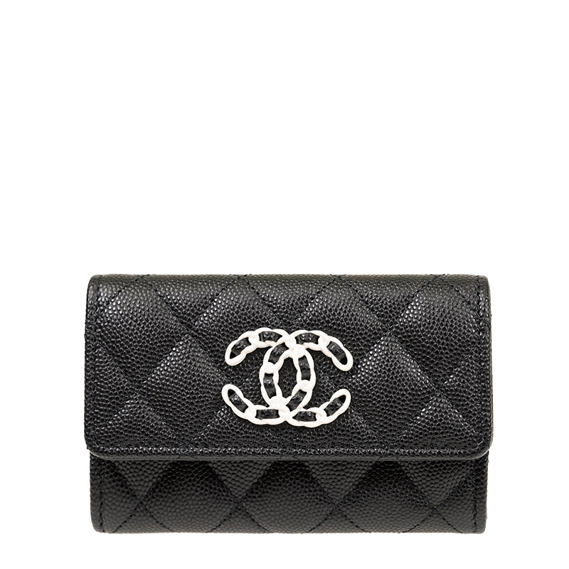 Chanel Short Button Wallet AP3717CBLKWHTSS 1070
