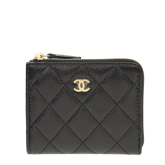 Chanel Short Zipper Wallet AP3999CBLKGP 2262