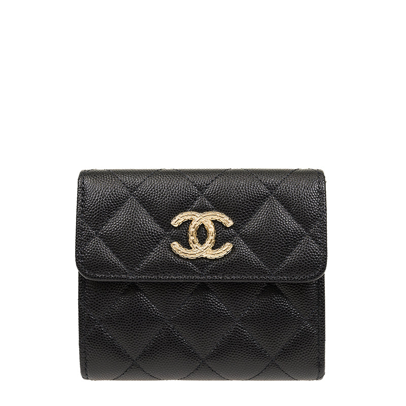 Chanel Short Button Wallet AP4086CBLKGP 933