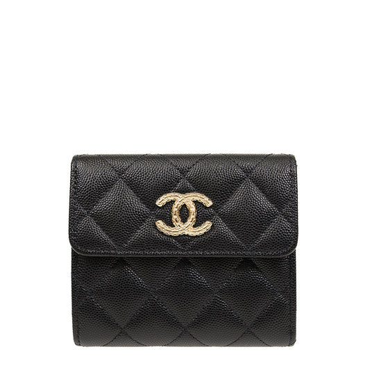 Chanel Short Button Wallet AP4086CBLKGP 933