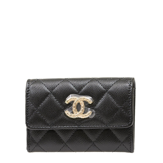 Chanel Short Button Wallet AP4093CBLKGP 348