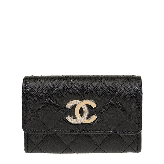 Chanel Short Button Wallet AP4183CBLKGP 1356