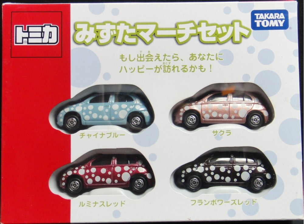 TAKARA TOMY TOMICA Nissan March March Maqu Mochi China Blue Sakura Luminous Red Raspberry Red Set MIZUTA NISSAN MARCH MICRA SET CHINA BLUE SAKURA LUMINOUS RED FLAMBOO'S RED 78585 1138589550