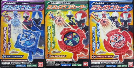 BANDAI SHURIKEN SENTAI NINNINGER SHINOBU SHURIKEN SHOOTER RED NINJA SET BLUE NINJA SET SHINOBIMARU SET 95123  1140543004