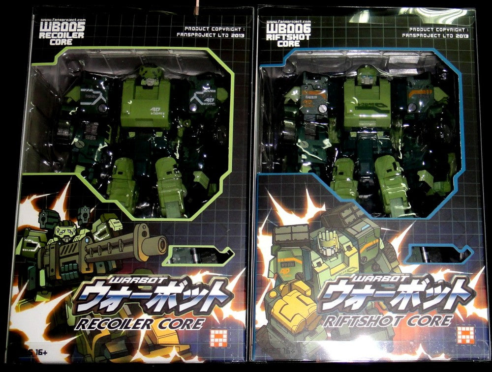 FANSPROJECT Transformers WARBOT WB005 RECOILER CORE WB006 RIFTSHOT CORE TRANSFORMERS