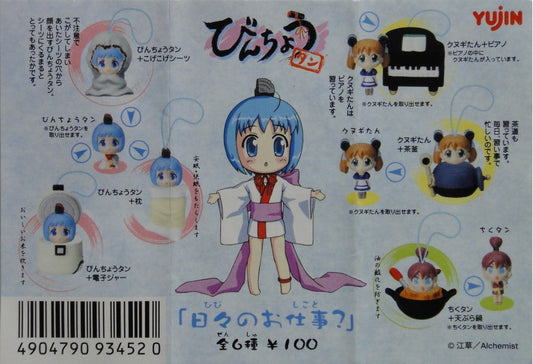 YUJIN Little Binchotan Tank Female Character Day and Night Affairs BINCHOTAN MASCOT GASHAPON All 6 Types Gashapon  b10257631