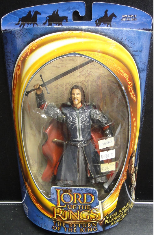 TOY BIZ THE LORD OF THE RINGS THE RETURN OF THE KING SUPER POSEABLE PELENNOR FIELDS ARAGORN VIGGO MORTENSEN  1113169469