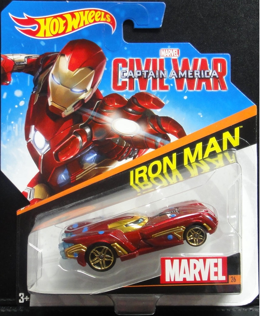 MATTEL HOT WHEELS MARVEL CAPTAIN AMERICA CIVIL WAR IRON MAN ROCKET CAR DJJ55