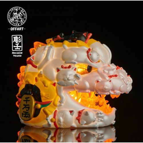 OFFART X Horiren Red Flame Hundred Cats Mini Bust Fortune White