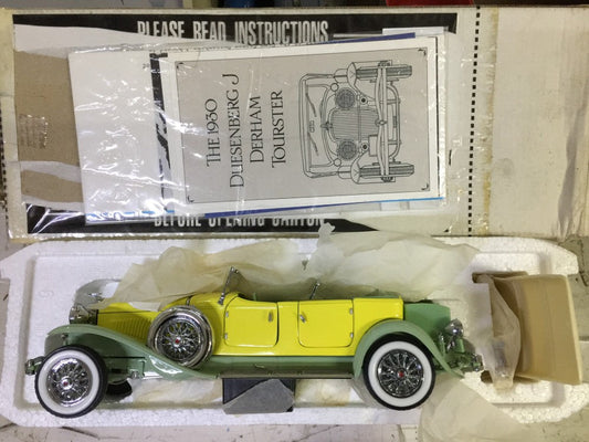 FRANKLIN MINT 1/24 1930 DUESENBERG J DERHAM TOURSTER YELLOW