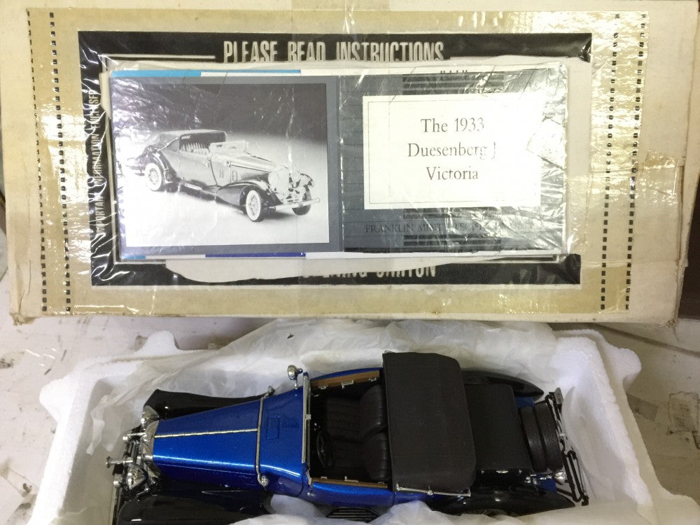 FRANKLIN MINT 1/24 1933 DUESENBERG J VICTORIA BLUE