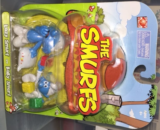 JAKKS PACIFIC THE SMURFS MINI FIGURE LAZY SMURF AND BABY SMURF 21765