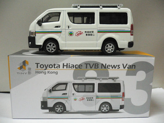 TOYEAST TINY CITY 83 DIE-CAST MODEL CAR TOYOTA HIACE TVB NEWS VAN City 83 Die-CAST Model Car Toyota Hiace ATC64476