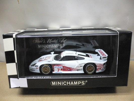MINICHAMPS 1/43 PORSCHE 911 GT1 BRITISH GT CHAMPIONSHIP 1999 STUCK WOLLEK BOUTSEN DALMAS MCNISH KELLENERS ORTELLI #7