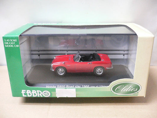 EBBRO 1/43 HONDA S800 ROAD STAR 1966 RED
