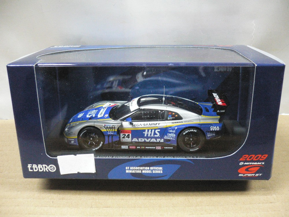 EBBRO 1/43 NISSAN SUPER GT 500 HIS ADVAN KONDO GT-R Rd.7 FUJI SILVER BLUE #24