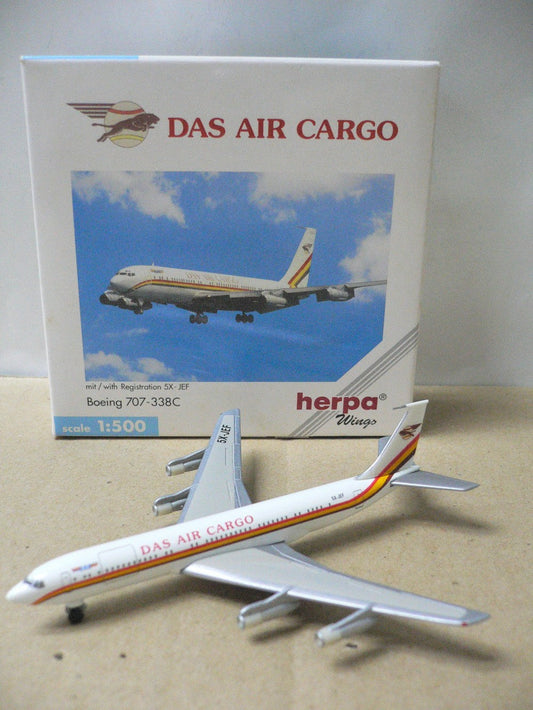 HERPA WINGS 1/500 DAS AIR CARGO BOEING 707-338C 5X-JEF