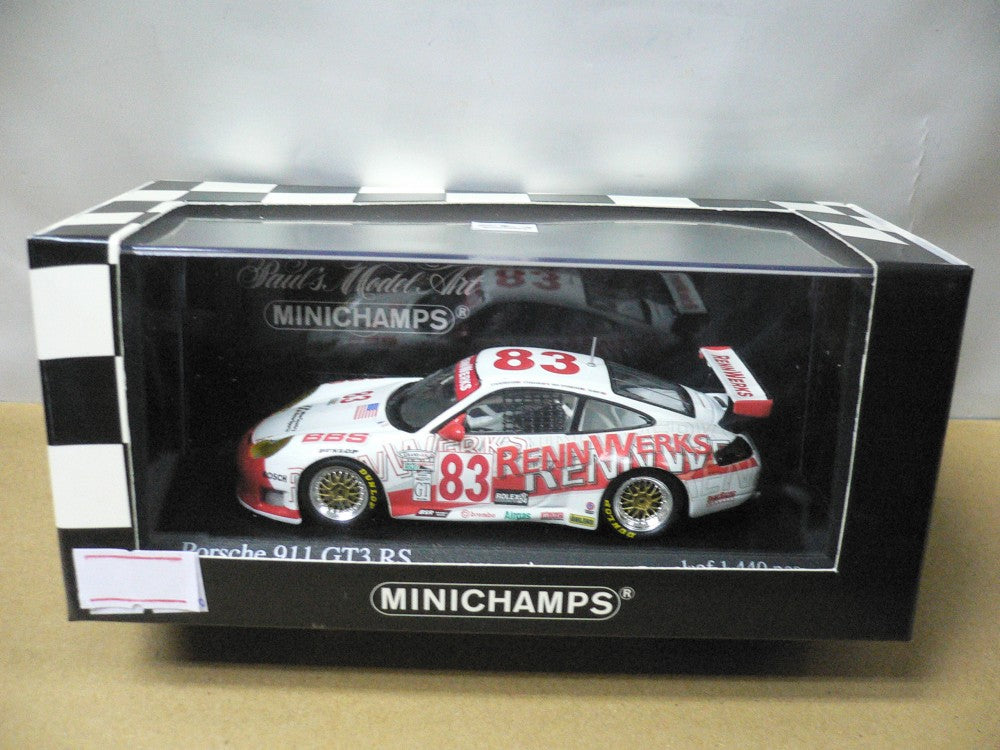 MINICHAMPS 1/43 PORSCHE 911 GT3 RS DAYTONA 24hrs 2003 STANDRIDGE STERANKA VAN OVERBEEK MURRY #83