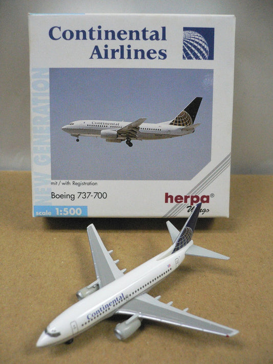 HERPA WINGS 1/500 CONTINENTAL AIRLINES BOEING 737-700 N24702