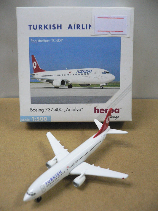 HERPA WINGS 1/500 TURKISH AIRLINES BOEING 737-400 ANTALYA TC-JDY