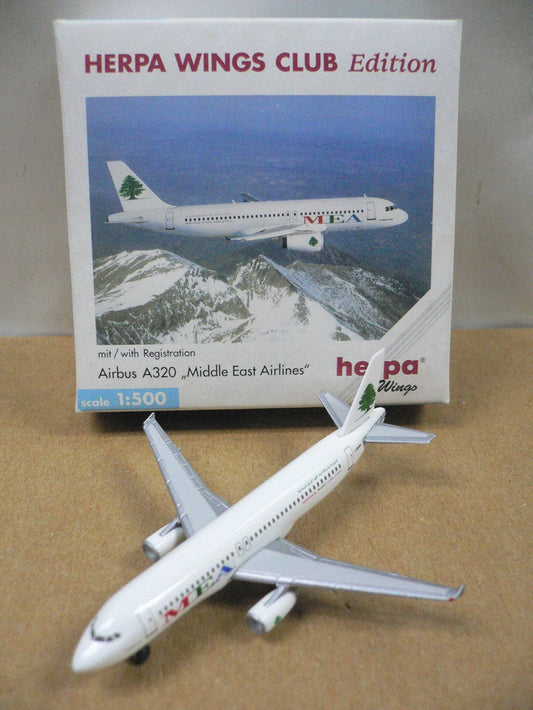 HERPA WINGS 1/500 MEA MIDDLE EAST AIRLINES AIRBUS A320 F-OHMO
