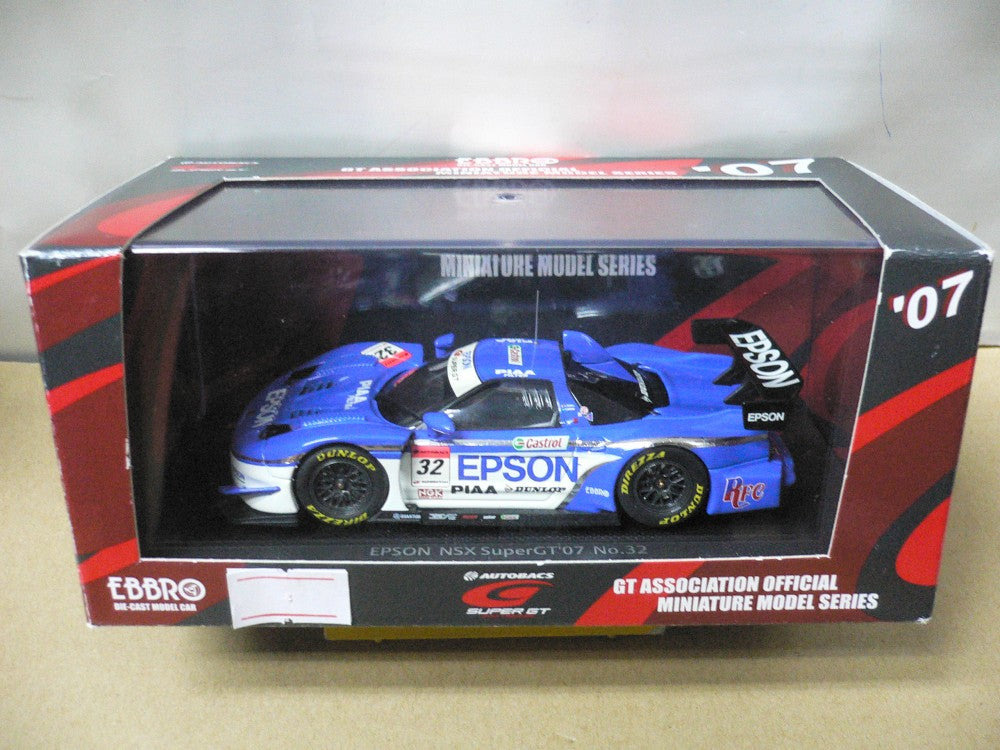EBBRO 1/43 HONDA EPSON NSX SUPER GT500 BLUE WHITE #32