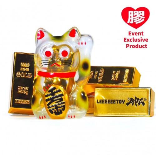 LEEEEEE CLASSIC MASCOT Transparent AMAZ Gold Bar Maneki Neko Limited Edition