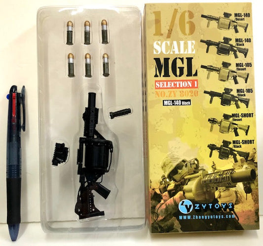 1/6 ZYTOYS MGL SELECTION 1 NO. ZY8020 TOY SHORT GUN MGL-140 BLACK 12' Soldier Figure Modern Gun Weapon Black