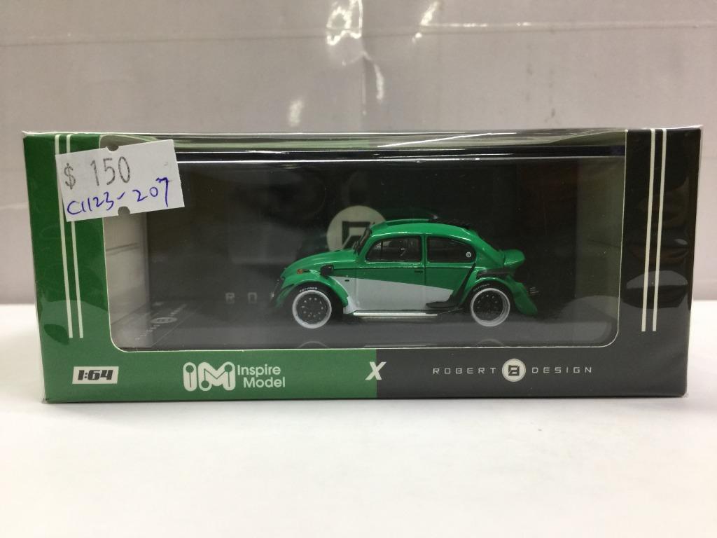 INSPIRE MODEL X ROBERT DESIGN 1/64 RWB Beetle Green with white body Diecast