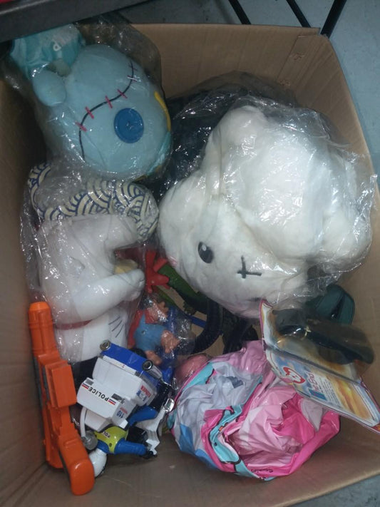 A bunch of stuffed animals and toys, all for $100