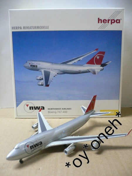 HERPA 1/400 NWA NORTHWEST AIRLINES BOEING 747-400 N661US