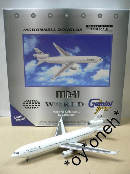 GEMINI JETS 1/400 WORLD MCDONNELL DOUGLAS MD-11 N277WA