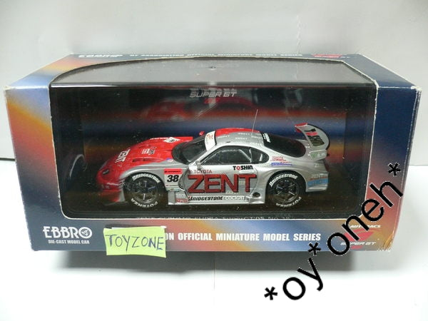 EBBRO 1/43 TOYOTA ZENT CERUMO SUPRA SUPER GT 500 2005 #38 SILVER RED