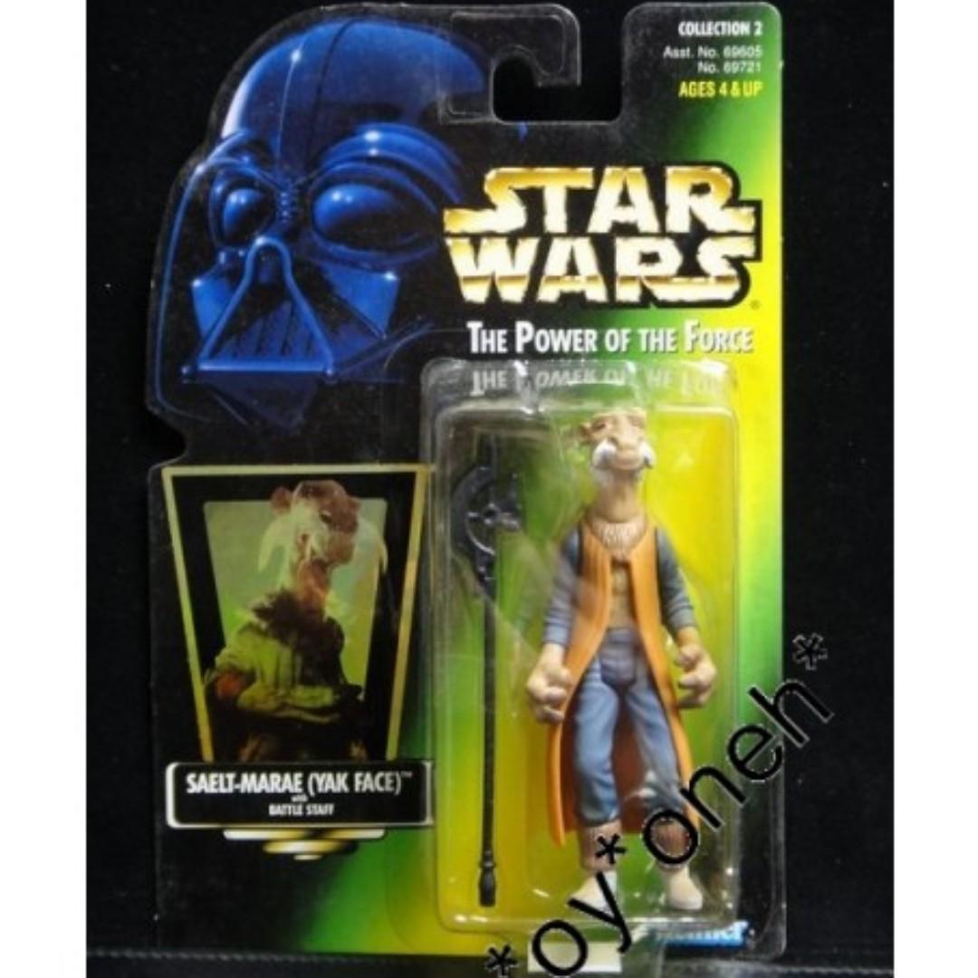 KENNER STAR WARS POTF SAELT-MARAE YAK FACE WITH BATTLE STAFF