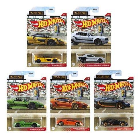 hotwheels gdg44 set dodge challenger porsche 918 bugatti veyron lamborghini aventador mclaren senna set of 5