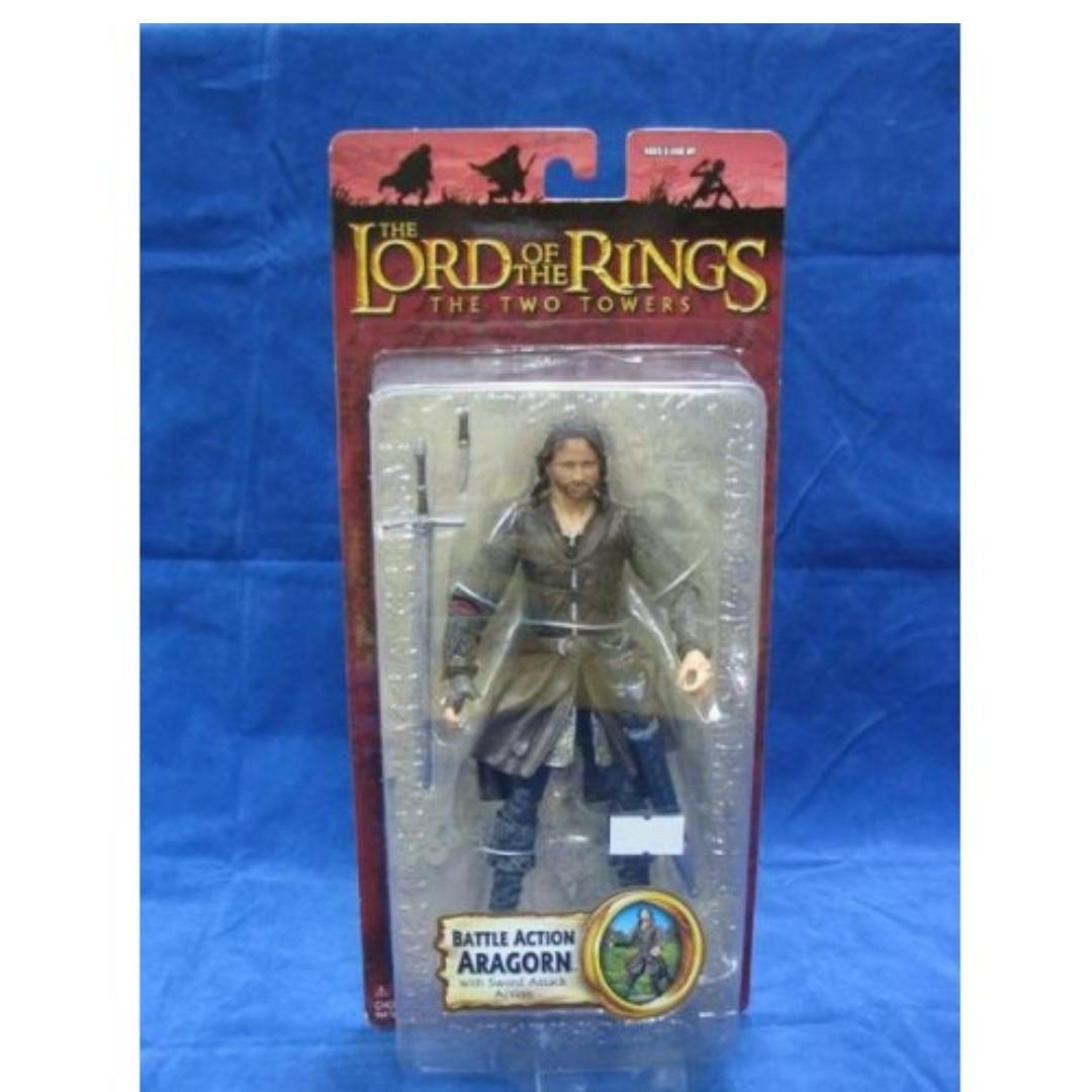 TOY BIZ 81568 THE LORD OF THE RINGS THE TWO TOWERS BATTLE ACTION ARAGORN WITH SWORD ATTACK ACTION VIGGO MORTENSEN