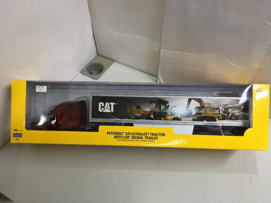 DIECAST MASTERS 1/50 Peterbilt 579 Ultraloft Tractor with Cat Mural Trailer