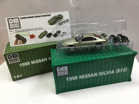 DIECAST MASTERS 1/64 NISSAN SILVIA S15 1999 SILVER WITH PLASTIC CONTAINER