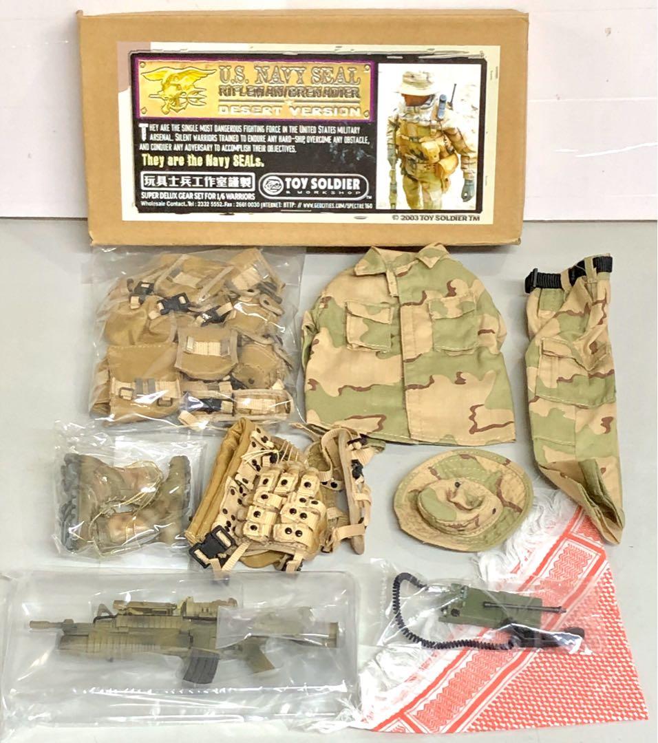 TOY SOLDIER US NAVY SEAL RIFLEMAN / GRENADIER DESERT VERSION SUPER DELUXE GEAR SET FOR 1/6 WARRIOR FIGURE