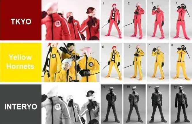 Threea 3a 1/6 tkyo + yellow hornets + interyo set