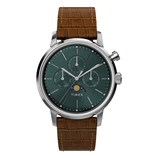 Timex Marlin® Moon Phase 40mm Leather Watch TW2W51000