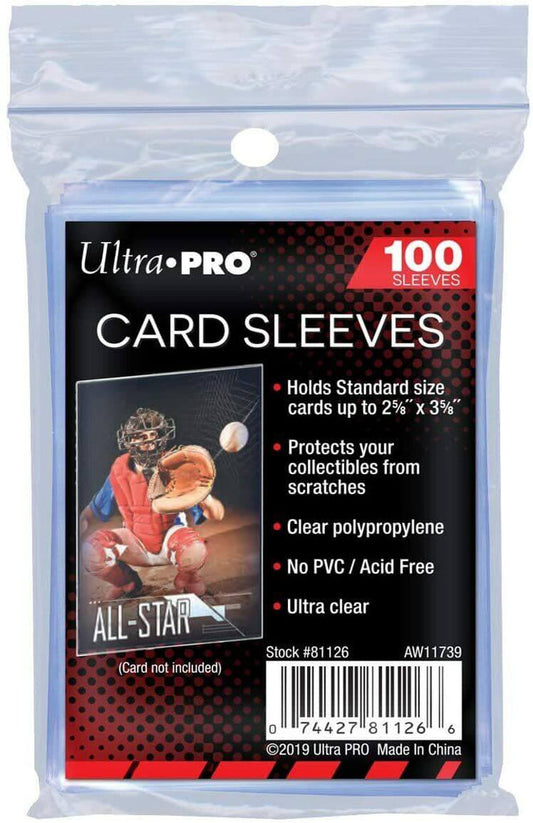 Light Pro 100 PcsSoft Card Sleeves, 2 5/8 x 3 5/8-Inches