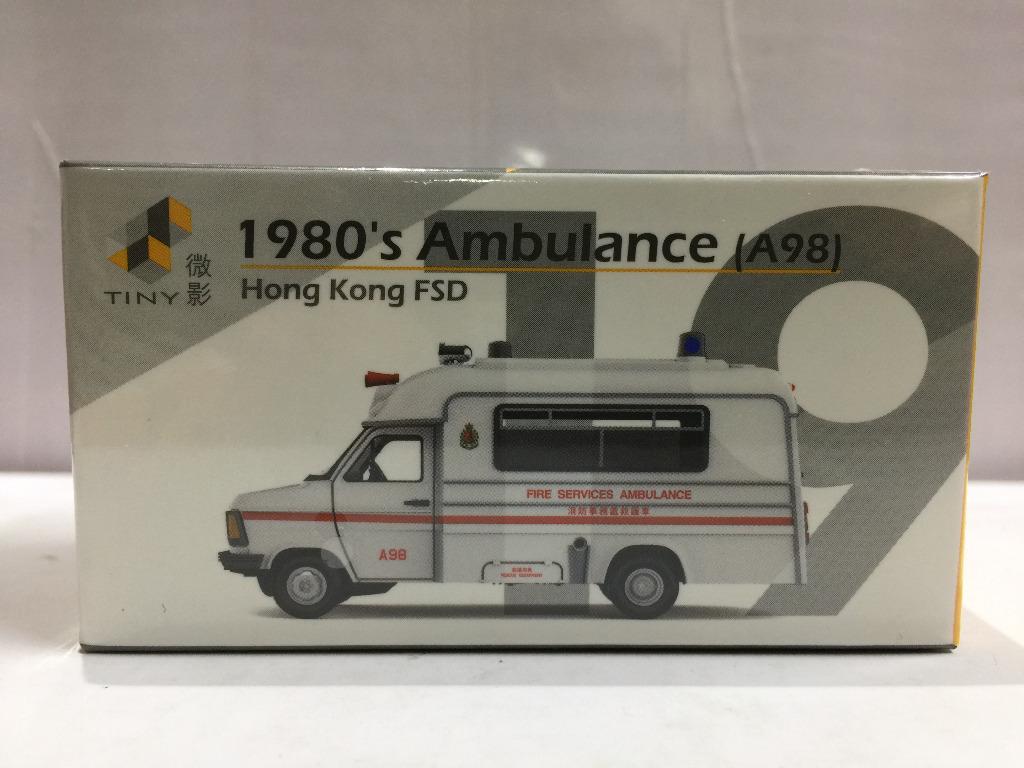 TOYEAST TINY CITY 19 DIE-CAST MODEL CAR 1980's AMBULANCE A98 HONG KONG FSD ATC64953 10510