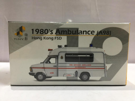 TOYEAST TINY CITY 19 DIE-CAST MODEL CAR 1980's AMBULANCE A98 HONG KONG FSD ATC64953 10510