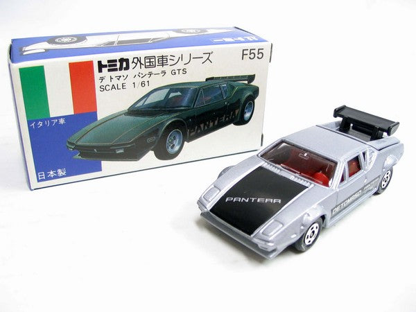 VINTAGE TOMICA F55 FOREIGN CAR ITALY - DE TOMASO PANTERA GTS MADE IN JAPAN