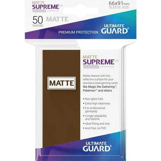 Ultimate Guard 50 - Supreme UX Sleeves Standard Size - Matte Brown