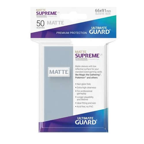 Ultimate Guard 50 - Supreme UX Sleeves Standard Size - Matte Transparent